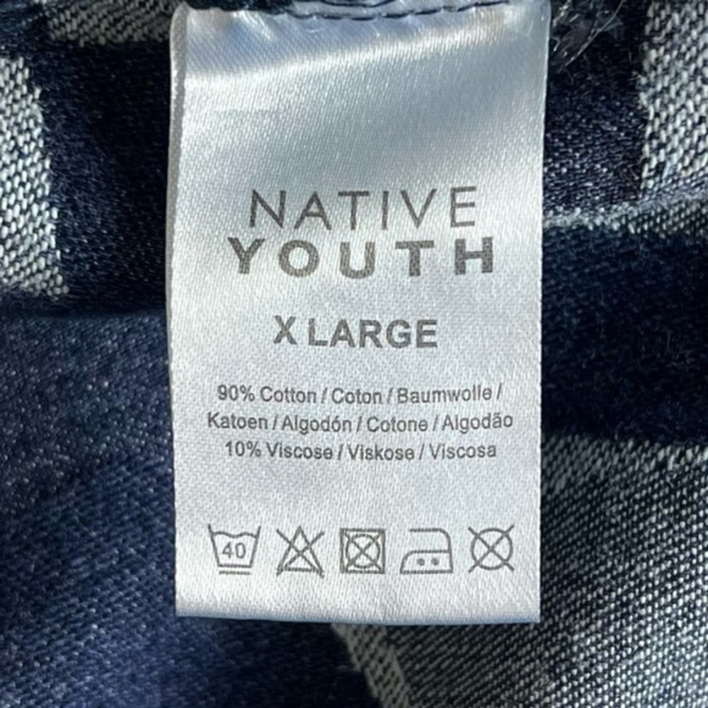 Native Youth Patchwork Button Down Shirt - sz XL - image 10